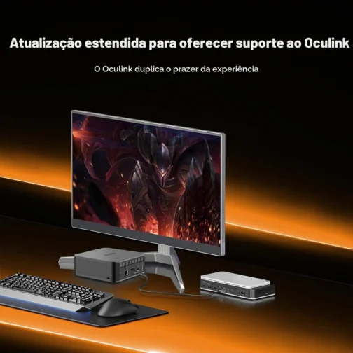 Reatan AI Oculink Mini Barebone PC AMD Ryzen 7 255 (8C/16T atualizado 8745HS) Radeon 780M SEM SSD & SEM RAM & NO OS 8K Quad-Screen Display Desktop Gaming Mini Computadores WiFi 7 BT: 5.4 Alto-falante - Imagem 3