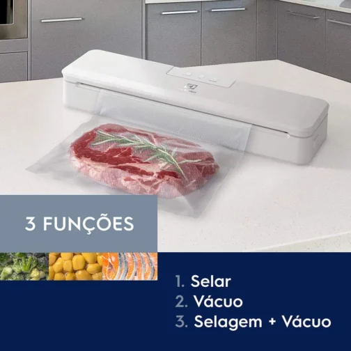 Electrolux Seladora a Vácuo Portátil Branca 220V + 10 Sacos para Vácuo, Embaladora e Seladora de Alimentos - Imagem 8