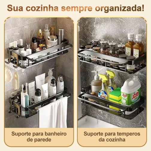 BMOX Organizador de Cozinha Sem Furo para Pia, Suporte Multifuncional com Drenagem Rápida e Acabamento Antiferrugem, Porta Esponja, Sabão e Pano de Prato, Instalação Fácil (Branco) - Imagem 7