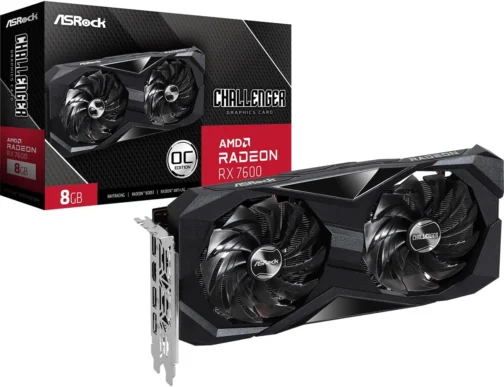 Placa de Vídeo ASRock Radeon RX 7600 Challenger OC, 8GB, GDDR6, 128-Bit, FSR, Ray Tracing, Preto - Imagem 2