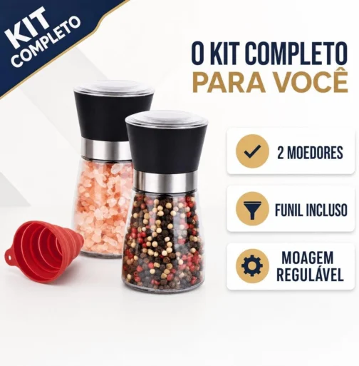 Kit 2 Moedores de Sal e Pimenta com Funil de Silicone Bertaglia - Imagem 9