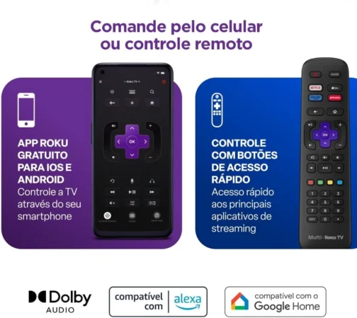 Multi Roku TV 43" Smart DLED Wi-fi 3 HDMI Compatível com Alexa e Google Home - TL056M - Imagem 7