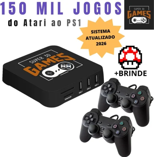 Mini Console Retro Super 3D Games com 150 mil jogos + 2 Controles - Super 3D Games - Imagem 2