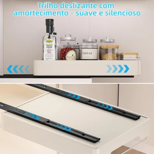 BEMMY Organizador De Prateleiras Deslizantes, Gavetas Removíveis De 40x30cm Serviço Pesado Para Armários, Prateleiras Deslizantes Removíveis E Adesivas Para Cozinha, Quarto, Despensa (1 Pacote) - Imagem 4