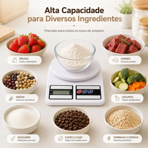 Balança Digital de Cozinha 10kg | Precisão de 1g para Receitas Mais Consistentes | Função Tara para Facilitar o Preparo | Ideal para Confeitaria, Alimentos e Controle de Porções - Imagem 7