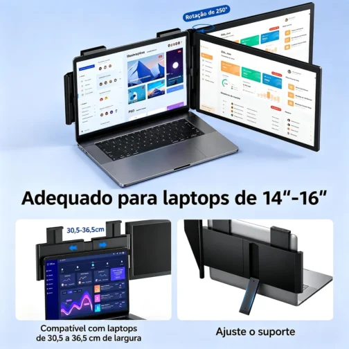 Monitor Portátil 14" FHD USB-C HDMI para Notebook - Imagem 6