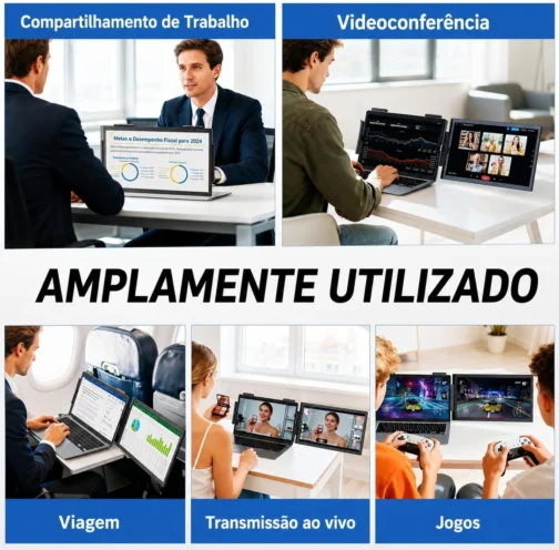 Monitor Portátil 14" FHD USB-C HDMI para Notebook - Imagem 8
