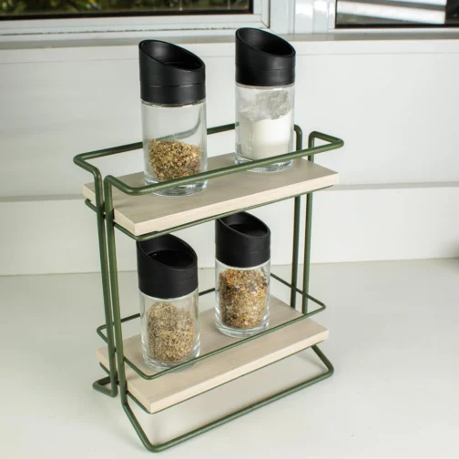 Organizador de Temperos Duplo para Bancada de Cozinha Verde Metaltru - Imagem 4