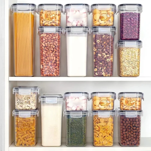 Kit 10 Potes Tampa Hermético Porta Alimentos Mantimentos Armário Cozinha (KIt 10) - Imagem 7