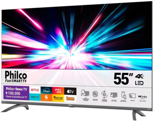 Smart TV 55” Philco PTV55G3ERSGB Roku TV Led Dolby Audio - Imagem 3