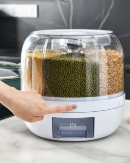 Python Fly – Dispensador de Grãos, 6 Grades, Rotativo, Armazenamento, Cozinha, 23 cm