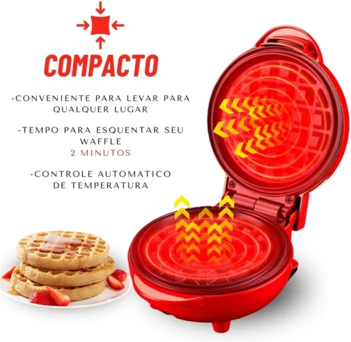 Máquina De Fazer Waffles Elétrica Profissional Antiaderente 110V - Imagem 5