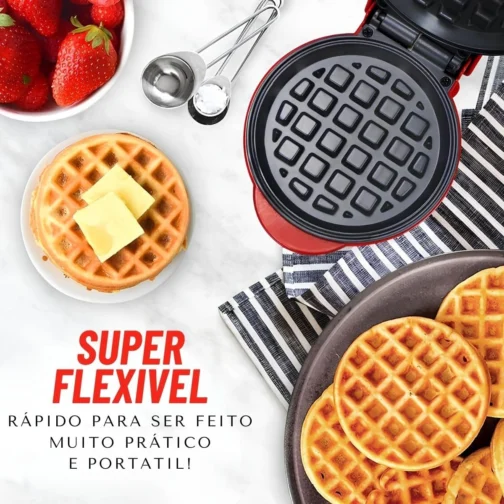 Máquina De Fazer Waffles Elétrica Profissional Antiaderente 110V - Imagem 7
