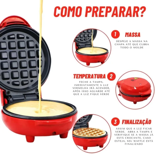 Máquina De Fazer Waffles Elétrica Profissional Antiaderente 110V - Imagem 8