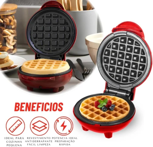 Máquina De Fazer Waffles Elétrica Profissional Antiaderente 110V - Imagem 9