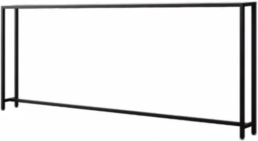Mesa de console Bilayer – Mesa lateral preta moderna para sala de estar e quarto, design de prateleira dupla, 160 x 15 x 102 cm, mesa de sofá elegante, solução de armazenamento versátil - Imagem 2