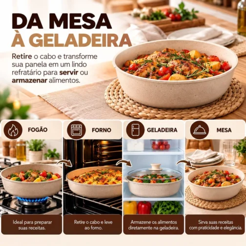 Jogo de Panela 15 Pecas Antiaderente Cabo Removivel Inducao Preto - Imagem 9