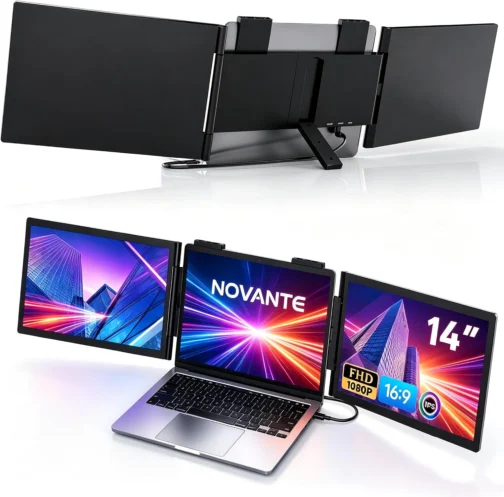 Monitor Portátil para Notebook, Monitor Duplo 14" Polegadas, USB-C FHD 1080P IPS Tela Portátil para Notebook, Extensor de Tela para Notebook Compatível com Windows, PC, MacBook - Imagem 2