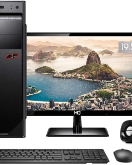 Computador Completo PC CPU Monitor 19.5″ HDMI Intel Core i3 6GB HD 500GB com teclado e mouse Desktop Wifi CorPC, PRETO, 18880