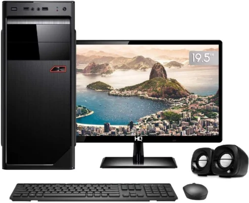 Computador Completo PC CPU Monitor 19.5" HDMI Intel Core i3 6GB HD 500GB com teclado e mouse Desktop Wifi CorPC, PRETO, 18880 - Imagem 2