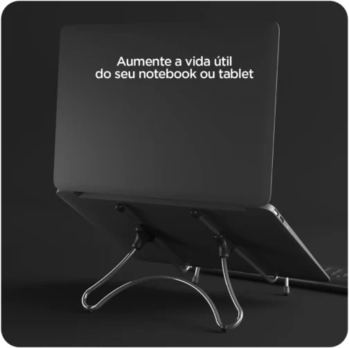 Suporte para Notebook OCTOO Uptable Dobrável e Portátil, Apenas 290 g, Mais Conforto para Trabalhar e Estudar, para Notebooks e Tablets de até 17 polegadas — Preto - Imagem 6