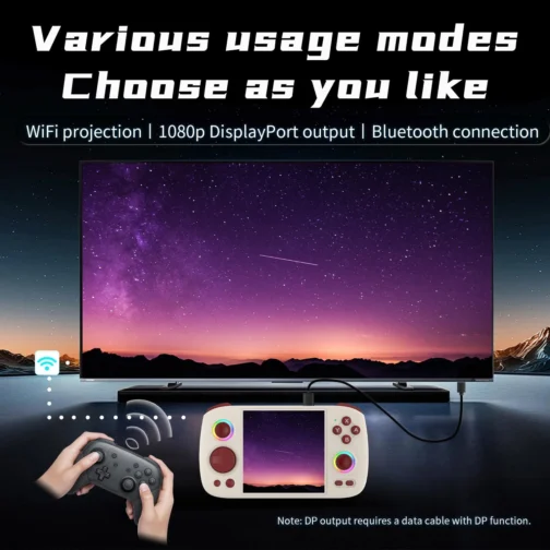 Doriteney RGCube Handheld Game Console Android 13 Game Player 3.95" IPS 128GB TF Card Unisoc T820 RGB Lighting(Gray) - Imagem 6