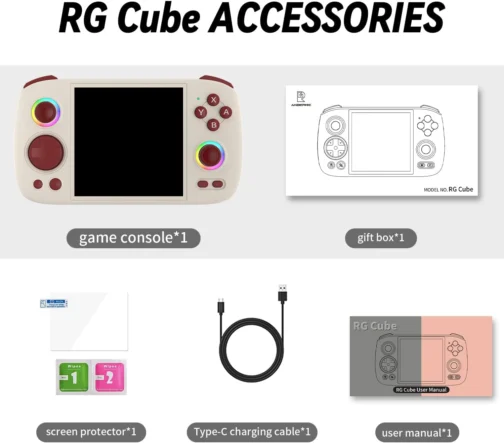 Doriteney RGCube Handheld Game Console Android 13 Game Player 3.95" IPS 128GB TF Card Unisoc T820 RGB Lighting(Gray) - Imagem 8