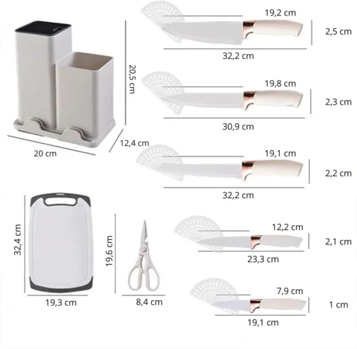 Utensílios para Cozinha Silicone, Kit com 19 Peças, Antiaderente, Organização para Cozinha (Branco) - Imagem 5