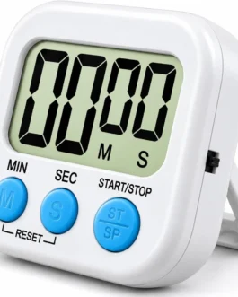 Timer Digital de Cozinha com Ímã – Cronômetro Programável com Alarme Sonoro e Display Grande – Cores Sortidas