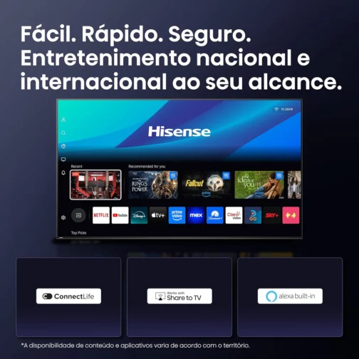 Hisense Smart TV UHD 4K Hi-QLED 55" Polegadas 55Q6QV com HDR10+, Dolby Atmos, Sports Mode, Game Mode Plus e Compatível com Alexa - Imagem 8