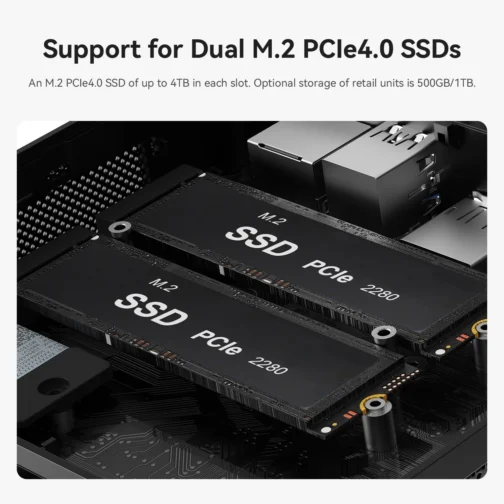 Beelink SER5 MAX Mini PC, AMD Ryzen 7 6800U (8 núcleos/16 threads, até 4,7 GHz), 32 GB LPDDR5, SSD NVMe de 1 TB, mini desktop com suporte a 4K@60Hz, Wi-Fi 6, Bluetooth 5.2, DP 1.4, HDMI, Tipo- C, PC - Imagem 6
