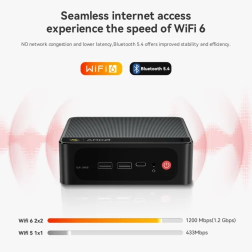 Beelink SER5 MAX Mini PC, AMD Ryzen 7 6800U (8 núcleos/16 threads, até 4,7 GHz), 32 GB LPDDR5, SSD NVMe de 1 TB, mini desktop com suporte a 4K@60Hz, Wi-Fi 6, Bluetooth 5.2, DP 1.4, HDMI, Tipo- C, PC - Imagem 9