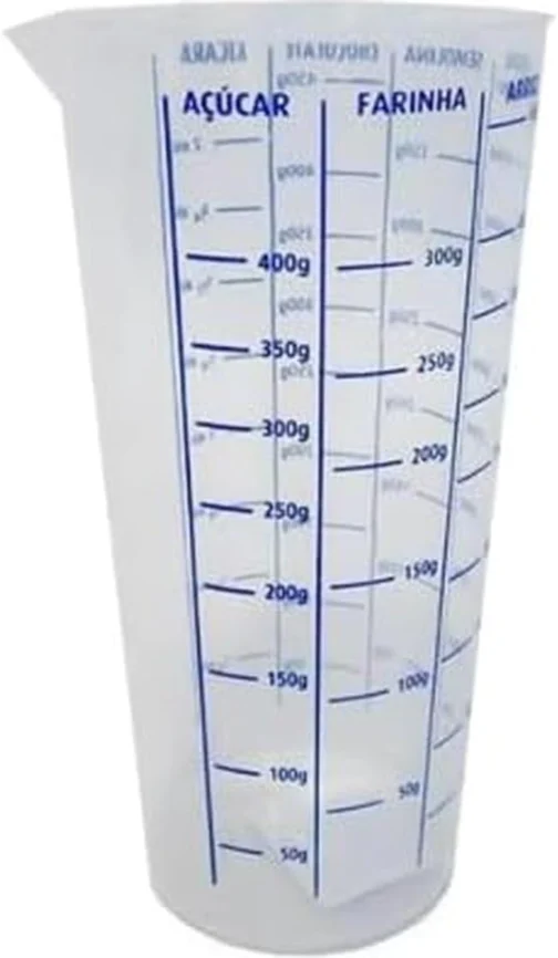Copo Medidor de Plástico Transparente Graduado com Marcações de Volume até 570ml Utensílio de Cozinha para Líquidos e Ingredientes Ideal Para Mediçoes e Receitas - Imagem 2