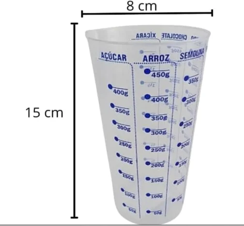 Copo Medidor de Plástico Transparente Graduado com Marcações de Volume até 570ml Utensílio de Cozinha para Líquidos e Ingredientes Ideal Para Mediçoes e Receitas - Imagem 3
