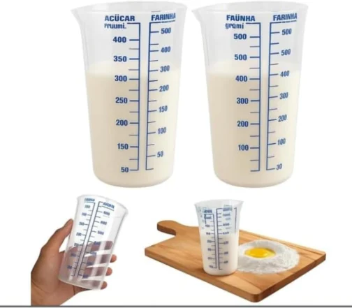 Copo Medidor de Plástico Transparente Graduado com Marcações de Volume até 570ml Utensílio de Cozinha para Líquidos e Ingredientes Ideal Para Mediçoes e Receitas - Imagem 5