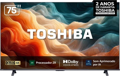 Toshiba Smart TV QLED 4K 75 polegadas M450RS com Processador de AI ZR Dolby Vision Atmos Som Aprimorado por AI Modo Game - Imagem 2