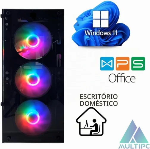 Computador PC Gamer MultiPC Intel Core I5 16GB RAM SSD 480GB GPU RX580 8GB 128 Bits Windows 11 Pro Pc Ideal para Jogos, Estudos, Home Office e Edição - Imagem 7