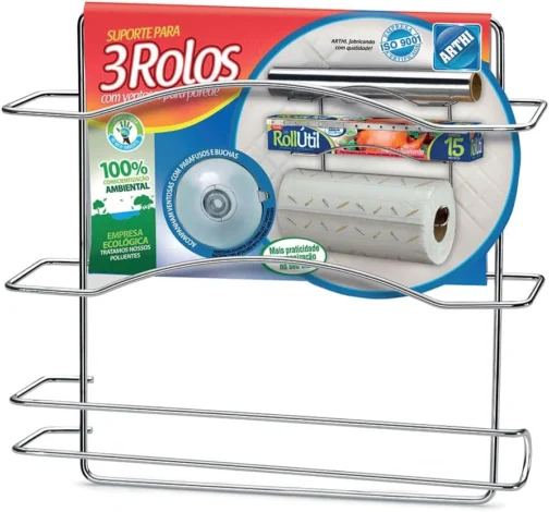 Cook Home Organizador 3 Rolos, 24cm, Cromado, Arthi - Imagem 5