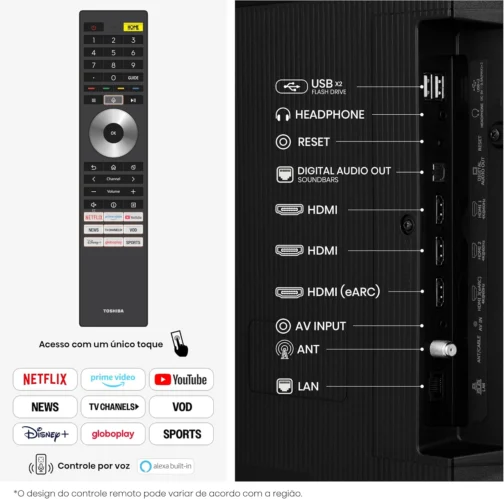Toshiba Smart TV MiniLED QLED 4K 50" Polegadas 50M450RS com Processador de AI ZR Som Aprimorado por AI Modo Game - Imagem 12