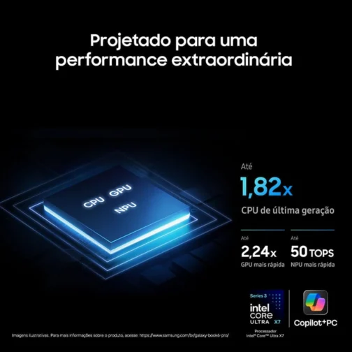 Notebook Samsung Galaxy Book6 Pro 14" AMOLED Copilot+ PC, Windows 11 Home, Ultra X7, 32GB, 1TB SSD, Arc B390, 1.24 kg - Imagem 4
