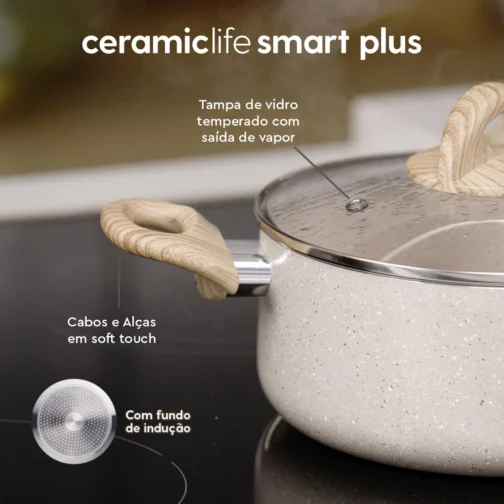 Brinox, Jogo de Panelas 7 peças Smart Plus Areia indução Brinox - Imagem 6