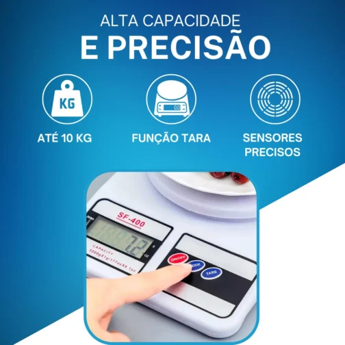 Balança de Cozinha Digital Alimentos Comida até 10 kg Alta Precisão - Imagem 4