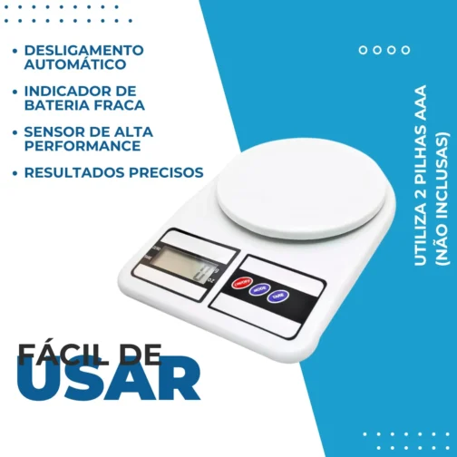 Balança de Cozinha Digital Alimentos Comida até 10 kg Alta Precisão - Imagem 5