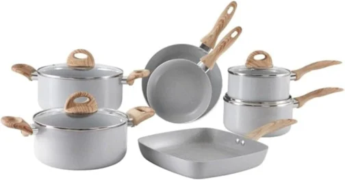 Jogo de Panelas Brinox 7 Pecas Wooden Cinza - Conjunto de Panelas - Imagem 6