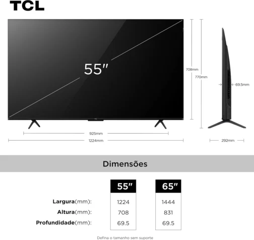 TCL, 55P8LS, ADVANCED 4K QLED, SMART TV 55", Google TV, Controle Preciso de Iluminação e Tela HVA - Imagem 2