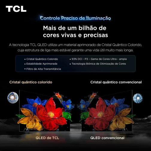 TCL, 55P8LS, ADVANCED 4K QLED, SMART TV 55", Google TV, Controle Preciso de Iluminação e Tela HVA - Imagem 7