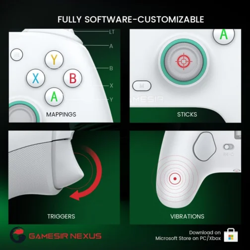 GameSir G7 SE Controle com Fio para PC, Xbox One, Xbox Series X|S, Gamepad para Jogos Plug and Play com Joysticks Hall/Gatilho Hall, Conector de Audio de 3,5 mm - Imagem 6