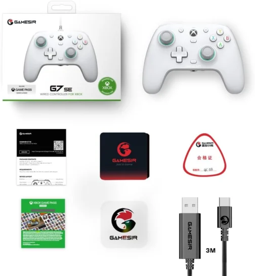 GameSir G7 SE Controle com Fio para PC, Xbox One, Xbox Series X|S, Gamepad para Jogos Plug and Play com Joysticks Hall/Gatilho Hall, Conector de Audio de 3,5 mm - Imagem 7