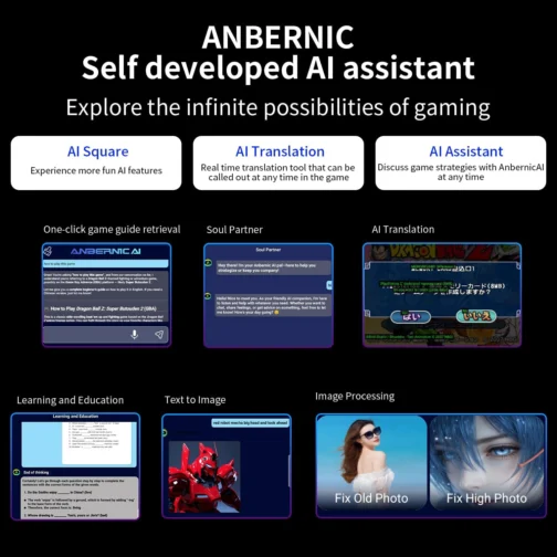 Anbernic RG476H Retro Handheld Game Console 4.7-inch LTPS In-Cell Screen No Card Android 13 System 128G Storage Support AI Functions 3D Hall Effect Joystick WiFi Bluetooth HD and TV Output Grey - Imagem 6