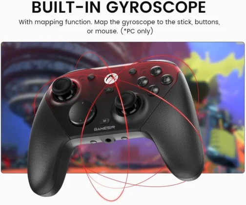 GameSir G7 Pro Controle Gamer Tri-Mode para Xbox, PC e Android Sem Fio 2.4G/Bluetooth e Com Fio Joystick Hall Effect + TMR 1000Hz Polling Rate Botões Macro Giroscópio Vibração 4 Motores Anti-Drift Controle Profissional - Shadow Ember - Imagem 7